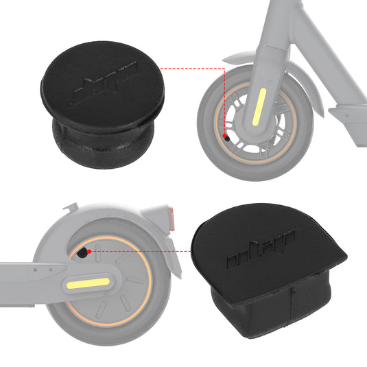 ulip 2 PCS Scooter Hubcap Rubber Plugs Solid tire wheel air hole plug Front and Rear Wheel Accessories for Segway Ninebot Max G30 G30D G30LP
