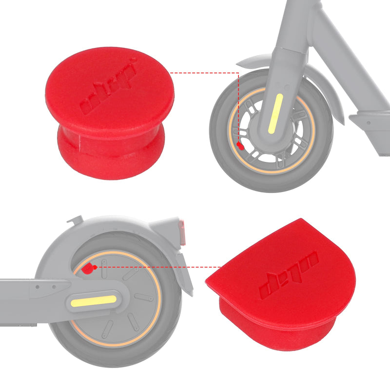 Laden Sie das Bild in Galerie -Viewer, Ulip 2-piece scooter hubcap rubber plugs for Segway Ninebot Max G30 solid tire air holes, front and rear wheel accessories.