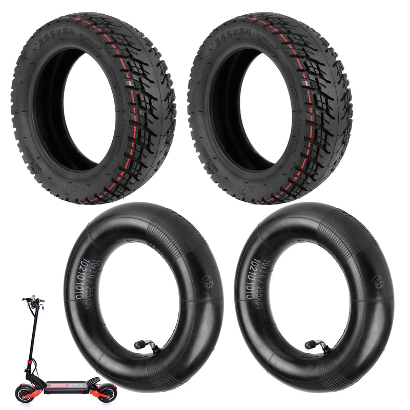 Загрузить изображение в просмотрщик галереи, Ulip 2-pack 255x80 off-road scooter tires with inner tubes for Zero 10X, Kugoo M4, Kaabo Mantis scooters, pneumatic off-road tires