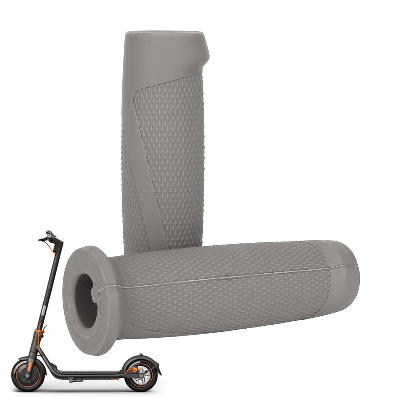 Загрузить изображение в просмотрщик галереи, Gray Ulip handlebar grip replacement for Segway Ninebot F30 F40 electric scooter, shown attached to the handlebar.