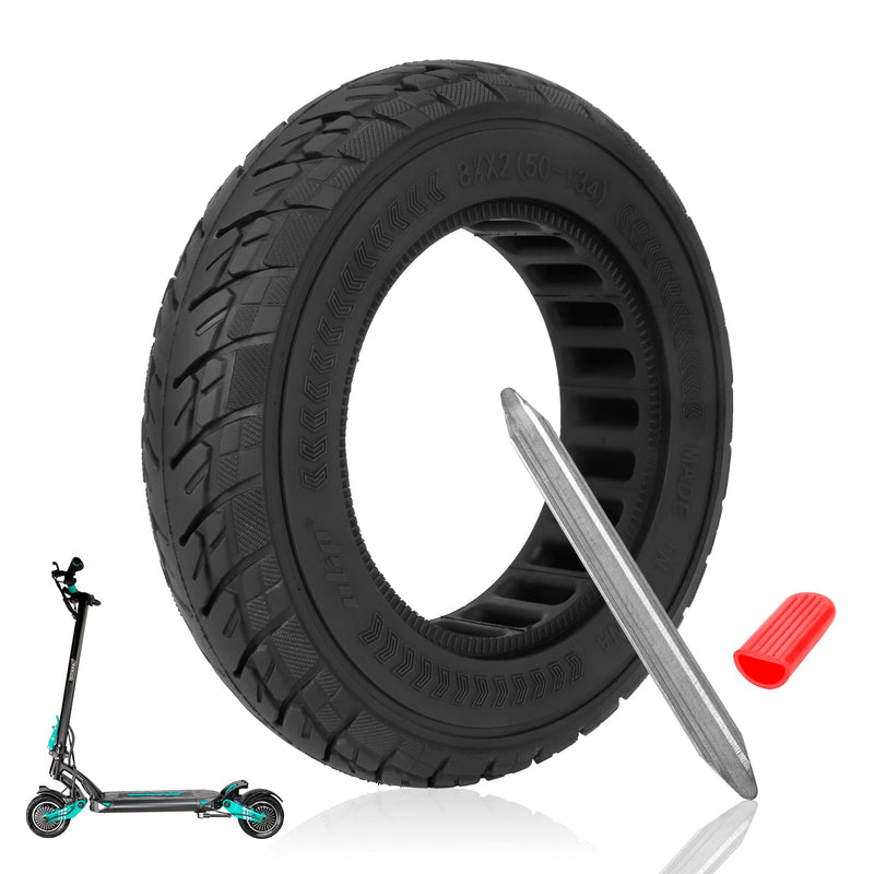 Загрузить изображение в просмотрщик галереи, Ulip 8.5x2 scooter tire set for VSETT 9 and Inokim Light 2, black solid tires for front and rear scooter wheels.