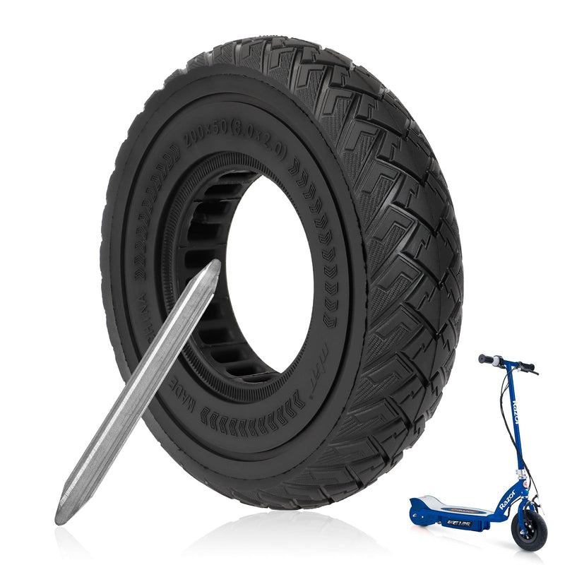 Загрузить изображение в просмотрщик галереи, Ulip 200x50 solid scooter tire for Razor E100 E125 E150 E175 E200 E200S E225 electric scooters and dune buggies, durable wheel image