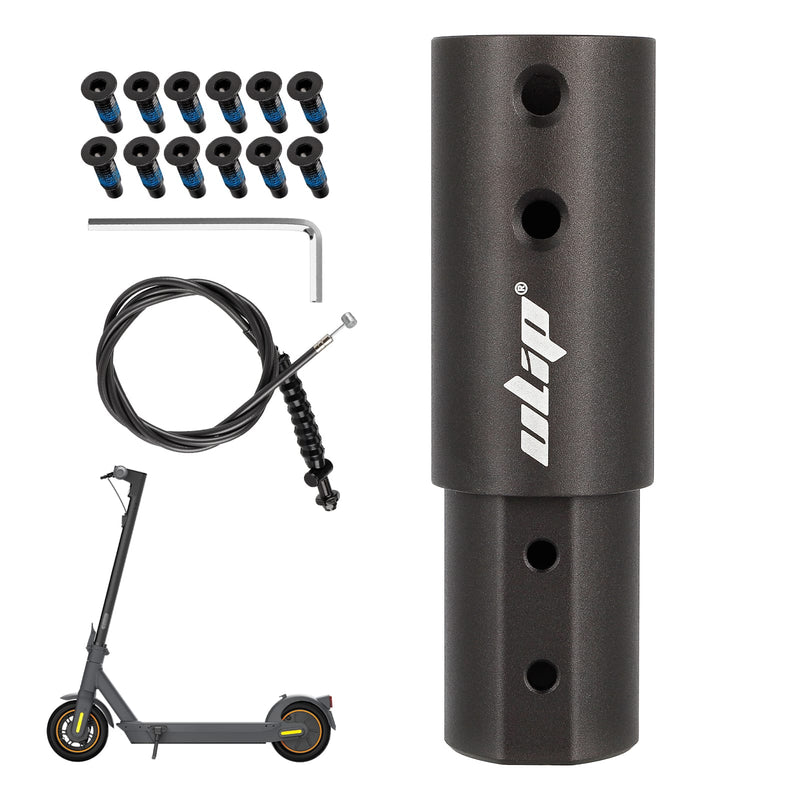 Load image into Gallery viewer, Ulip electric scooter front pole extension tube with adjustable stem riser and neck extender for Segway Ninebot Max models.