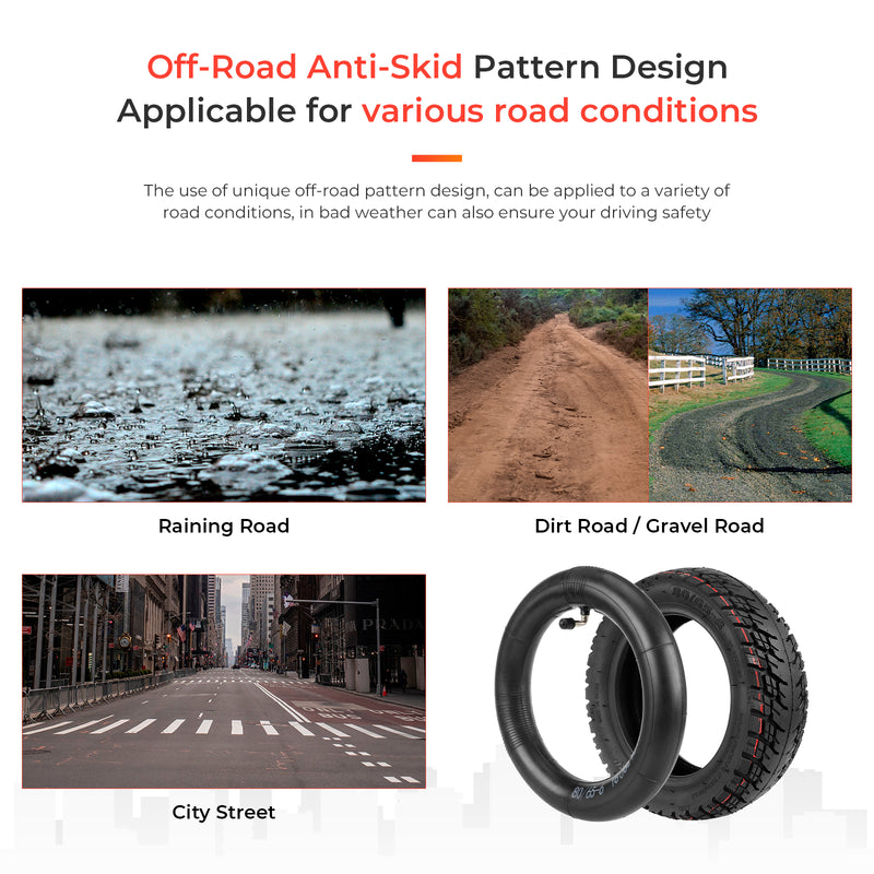 Load image into Gallery viewer, ulip (2 Pack) 80/65-6 Off Road Tire with Inner Tube Pneumatic Tyre for Nanrobot D6+ 2.0 D4+ 2.0 E-Scooter and other 80/65-6 Rear Front Wheel Tire Scooter