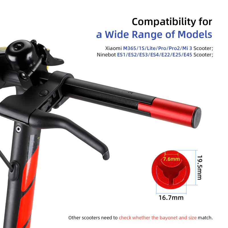 Load image into Gallery viewer, Ulip Xiaomi handlebar extender with silicone handle cover is suitable for Xiaomi M365 Pro Pro2 1S MI3 and Segway Ninebot ES1 ES2 ES3 ES4 E22 E25 E45 scooter