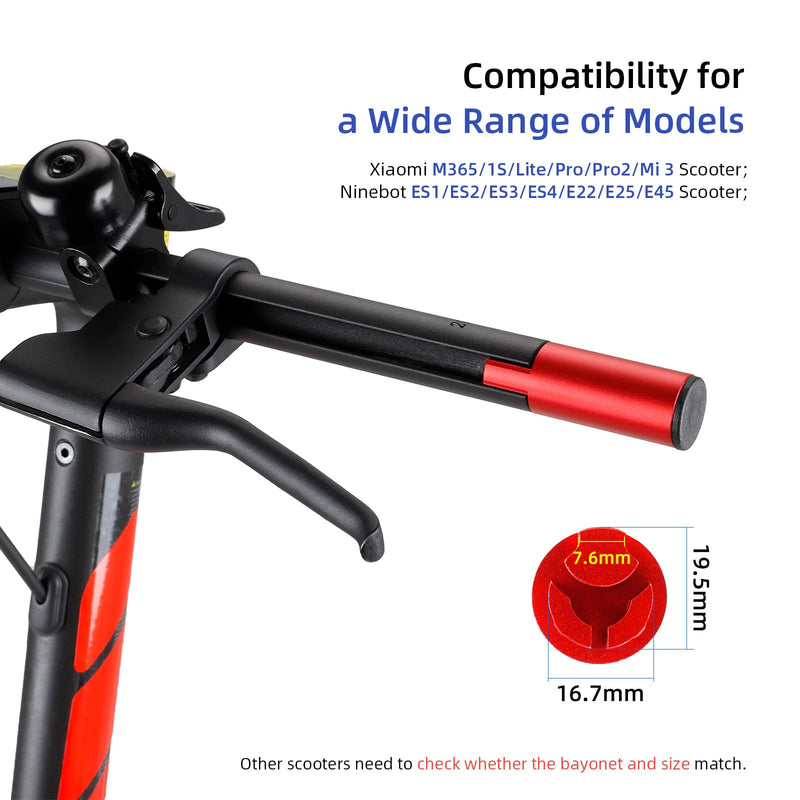Загрузить изображение в просмотрщик галереи, Ulip Xiaomi handlebar extender with silicone handle cover for Xiaomi M365 Pro, Segway Ninebot scooters, and other electric scooters.
