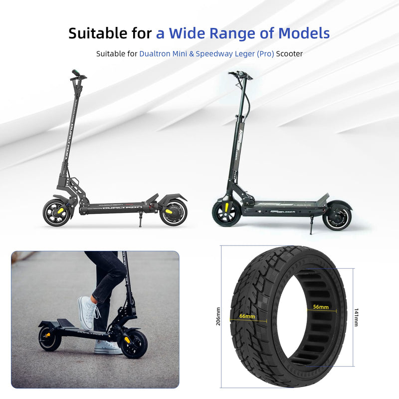 Загрузить изображение в просмотрщик галереи, Ulip 8.5x2.5 solid scooter tire for front and rear wheels, off-road replacement for Dualtron Mini and Speedway Leger scooters.