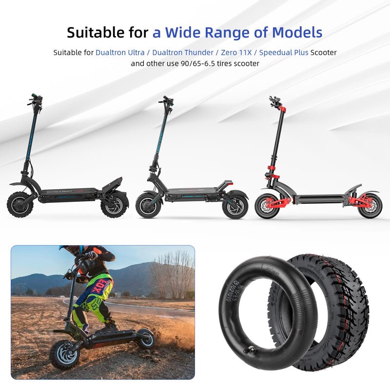 Загрузить изображение в просмотрщик галереи, Ulip 2-pack 90/65-6.5 off-road scooter tires with inner tubes for Dualtron Ultra Thunder Zero and 11-inch scooter models.