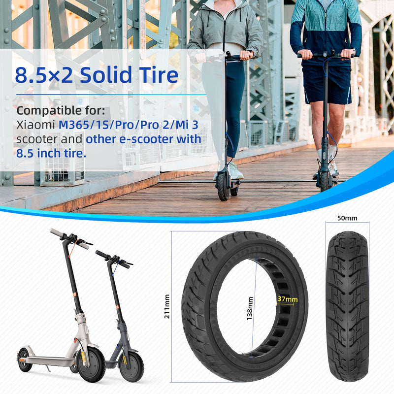 Load image into Gallery viewer, Ulip 2-pack 8.5 inch solid rubber scooter tires for Gotrax GXL V2, Hiboy S2 Pro, Xiaomi M365 Pro, and other 8.5 inch scooters.