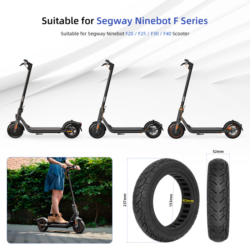갤러리 뷰어에 이미지 로드, ulip 10x2.125 Solid Scooter Tire Front and Rear Wheels Replacement for Segway Ninebot F20 F25 F30 F40 scooter for 10 Inch off-road solid tire