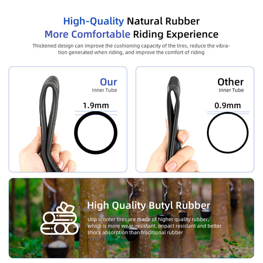 ulip (2-Pack) 10x2.5 Replacement Inner Tubes with 90 Degree for Nanrobot D4 plus D6+ Gotrax Gmax Ultra Mantis 10 Pro SE Kugoo M4 Zero 10X VSETT scooter