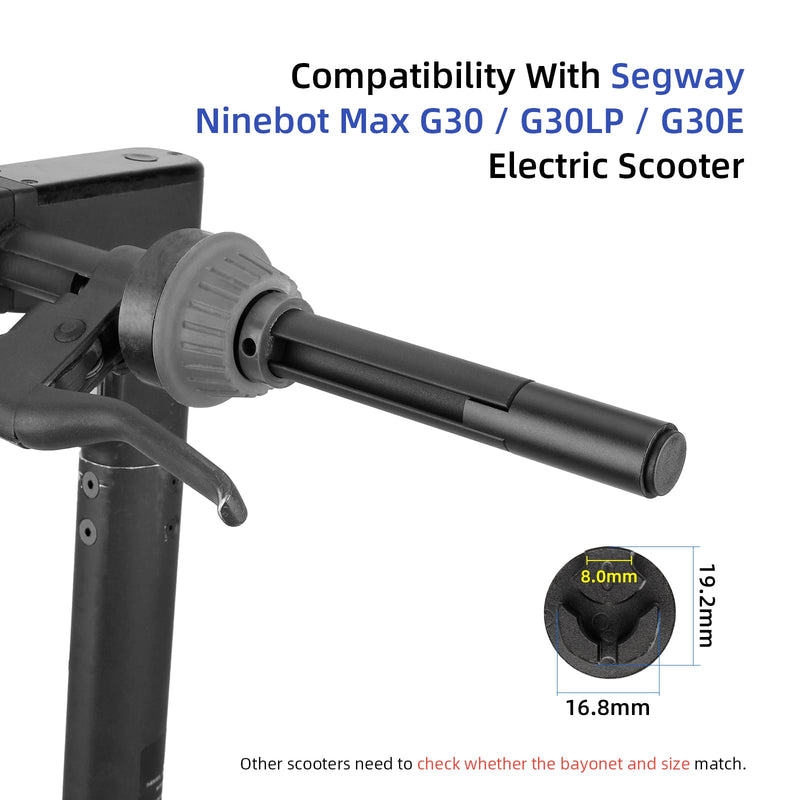 Load image into Gallery viewer, Ulip scooter handlebar extender with silicone cover on a Segway Ninebot Max G30 electric scooter handlebar.