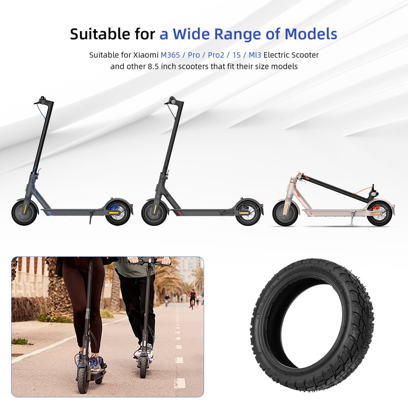 Загрузить изображение в просмотрщик галереи, Ulip 2-pack 50/75-6.1 off-road tubeless scooter tires with valves for Gotrax, Hiboy, Xiaomi M365, and 8.5-inch scooters.