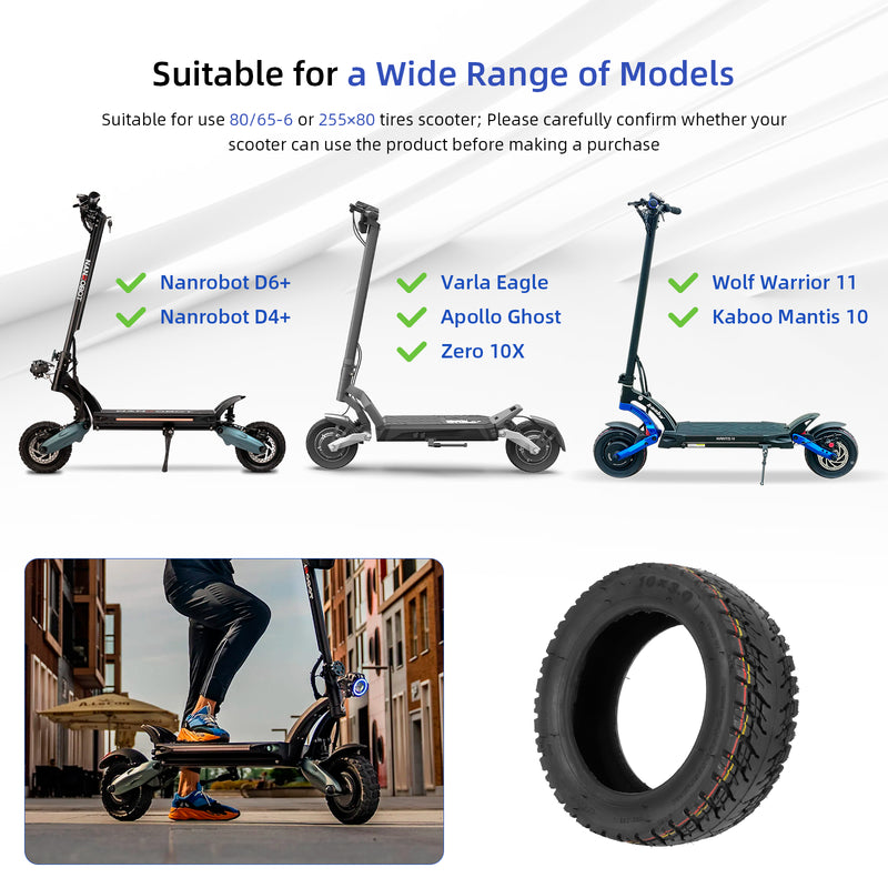갤러리 뷰어에 이미지 로드, ulip (2 Pack) 10 x 3 Off Road Tire with Built-in Live Glue Repairable for Nanrobot Joyor Varla Eagle Apollo Ghost zero 10x kaabo WOLF WARRIOR MANTIS scooter 80/65-6,255x80 tire
