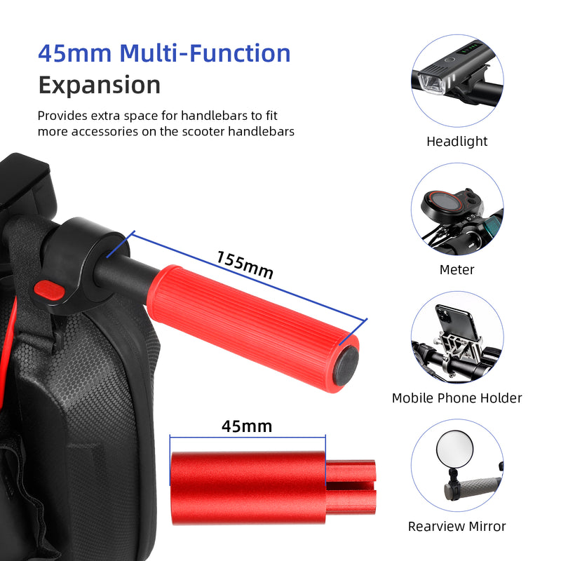 Load image into Gallery viewer, Ulip Xiaomi handlebar extender with silicone handle cover is suitable for Xiaomi M365 Pro Pro2 1S MI3 and Segway Ninebot ES1 ES2 ES3 ES4 E22 E25 E45 scooter