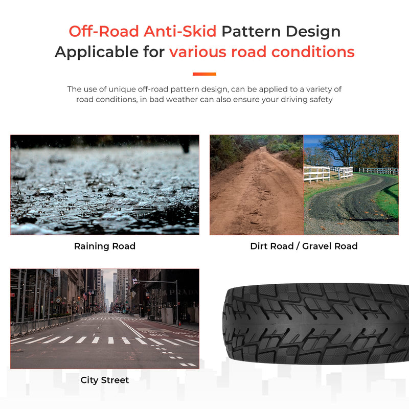 Load image into Gallery viewer, Ulip 8.5 x 2.5 solid scooter tires for Dualtron Mini and Speedway Leger, off-road front and rear replacement wheels.