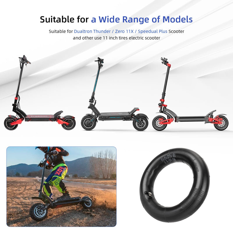 Загрузить изображение в просмотрщик галереи, Ulip 2-pack 90/65-6.5 electric scooter inner tubes with 90-degree valve for Dualtron Thunder, Speedual Plus, Zero, and 11-inch scooters