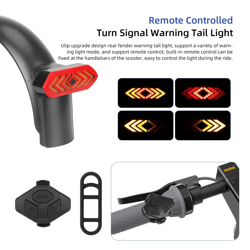 Chargez l'image dans la visionneuse de la galerie, Ulip rear suspension upgrade kit with shock absorber, rear fender, and turn signal for Segway Ninebot Max G30 electric scooter.