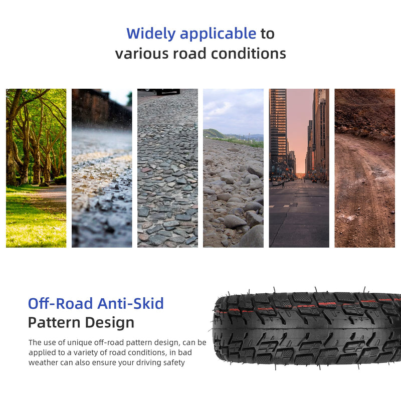 Загрузить изображение в просмотрщик галереи, Two off-road tubeless scooter tires with valves, 50/75-6.1 size, compatible with Gotrax GXL V2, Hiboy S2, Xiaomi M365 Pro and 8.5-inch scooters