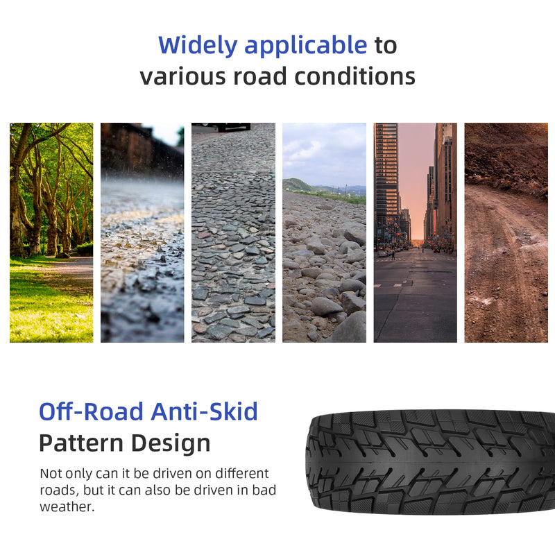Загрузить изображение в просмотрщик галереи, Ulip 8.5x2.5 solid scooter tire with blue circle, for Dualtron Mini and Speedway Leger electric scooters, off-road replacement wheel