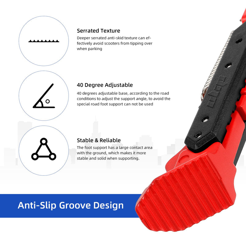 Load image into Gallery viewer, Ulip brand adjustable kickstand for electric scooters like Gotrax G4, Hiboy S2 Pro, Xiaomi M365, and others, supporting parking.