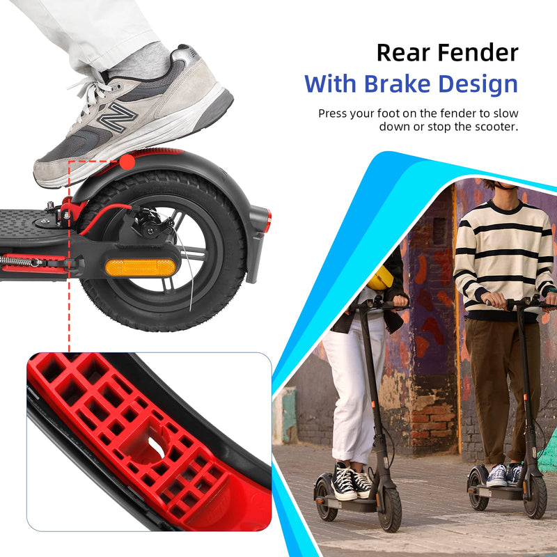 Загрузить изображение в просмотрщик галереи, Ulip scooter rear fender with tail light brake for Xiaomi M365 Pro, gray-red color, includes screws, compatible replacement accessory.