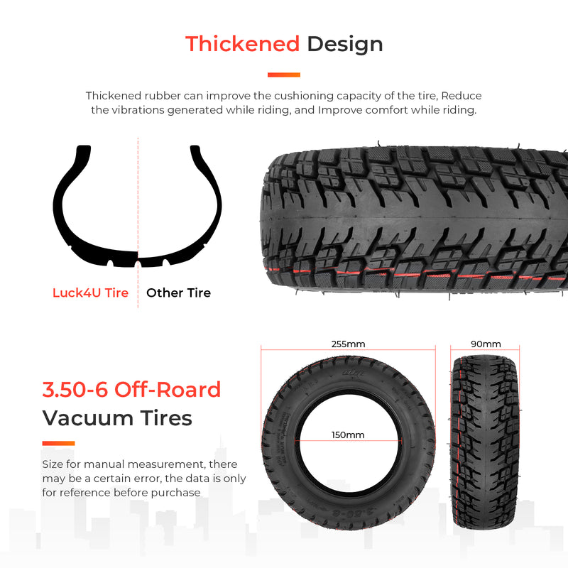 Cargue la imagen en el visor de la galería, ulip (2 Pcs)3.50-6 Off-Road tubeless scooter tire with valve Tire Replacement for Electric Scooter Balancing Car 10X3.50-6 10x4.00-6 90/65-6 Universal Vacuum Tyre