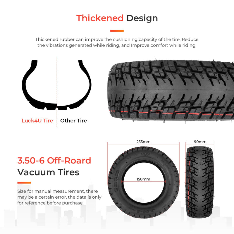 Загрузить изображение в просмотрщик галереи, Ulip 2-piece off-road scooter tubeless tires with valves, suitable for electric scooters and balancing cars, 10x3.50-6 and 10x4.00-6.