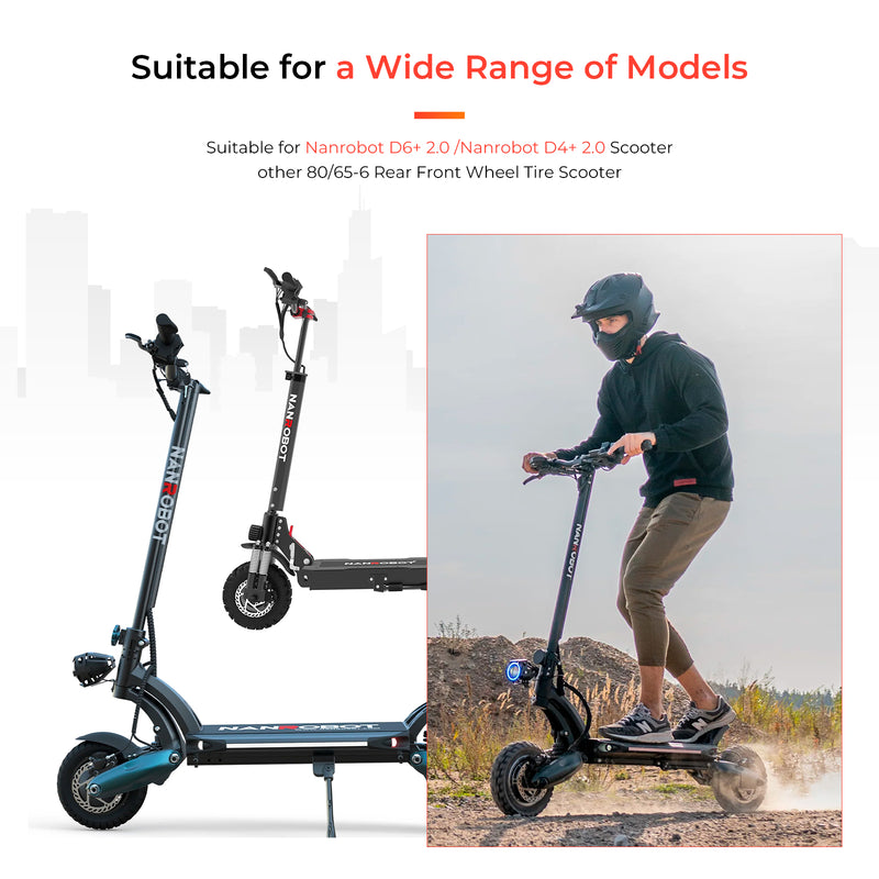 Load image into Gallery viewer, ulip (2 Pack) 80/65-6 Off Road Tire with Inner Tube Pneumatic Tyre for Nanrobot D6+ 2.0 D4+ 2.0 E-Scooter and other 80/65-6 Rear Front Wheel Tire Scooter