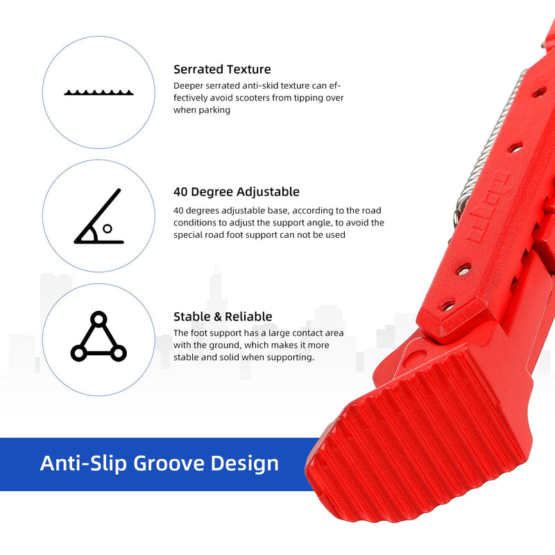Load image into Gallery viewer, Ulip adjustable electric scooter kickstand for Gotrax G4, Hiboy S2 Pro, Xiaomi M365, and MI3 models, supporting parking and stability.