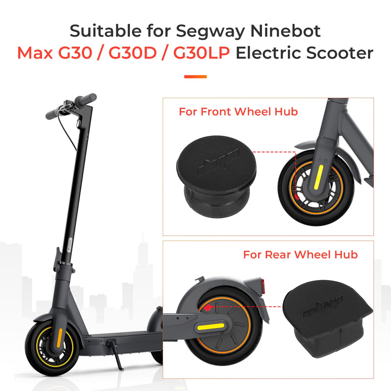 Laden Sie das Bild in Galerie -Viewer, Ulip 2-pack scooter hubcap rubber plugs for Segway Ninebot Max G30, front and rear wheel air hole covers, scooter wheel accessories