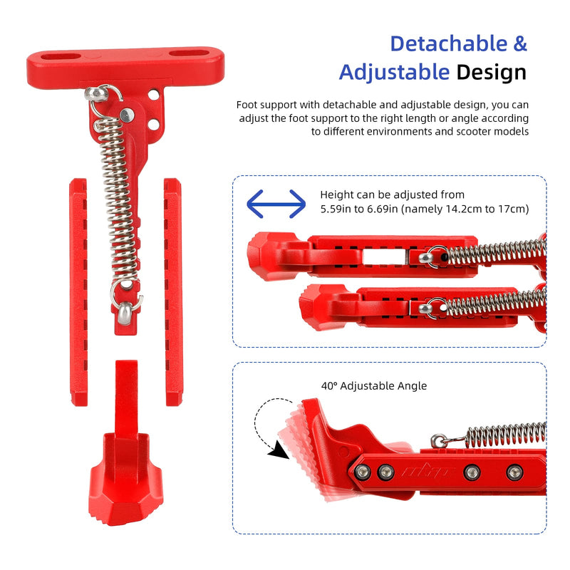 Load image into Gallery viewer, Ulip electric scooter kickstand replacement support for Gotrax G4, Hiboy S2 Pro, Xiaomi M365, and more, shown attached to scooter.