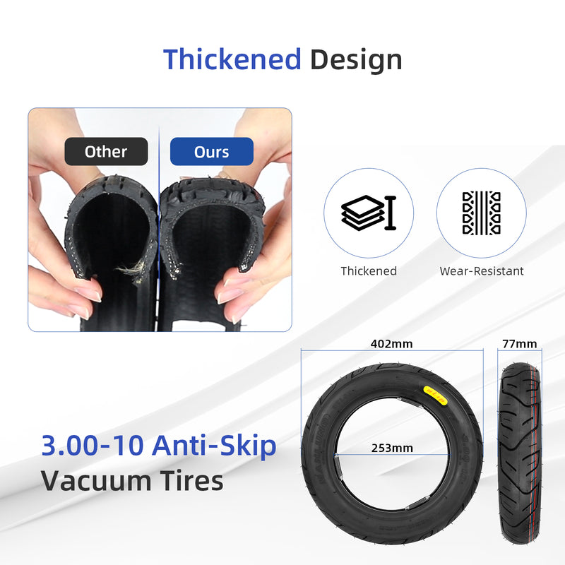 Load image into Gallery viewer, ulip 3.00-10 tubeless tire with PVR50 valve for Mini Trail Bike Off Road Dirt Bike Motocross Pit bike 49cc 50cc