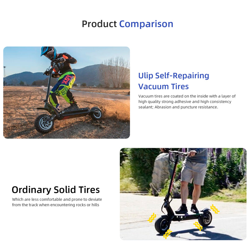 갤러리 뷰어에 이미지 로드, ulip (2 Pack) 90/65-6.5 Vacuum Tire 11 Inch  with Built-in Live Glue Repairable for Dualtron Zero 11X Kaabo Scooter Fits Most 38cc, 47cc, and 49cc Mini Pocket Bikes MTA1/MTA2, GP-RSR, and More