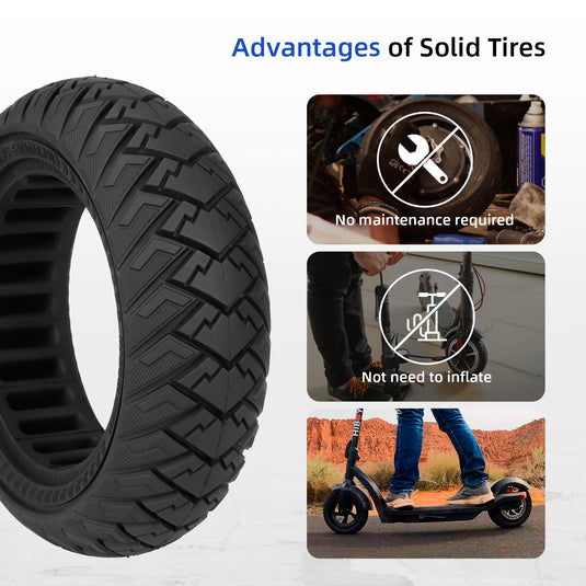 ulip 2 pack Scooter Solid Tire 10 Inch 10x2.7-6.5 Electric Scooter Wheels Replacement 70/65-6.5 Tire for Hover-1 Alpha evercross H5 Emove Cruise hiboy max3 Kugoo M4 Pro Zero 10x Dualtron