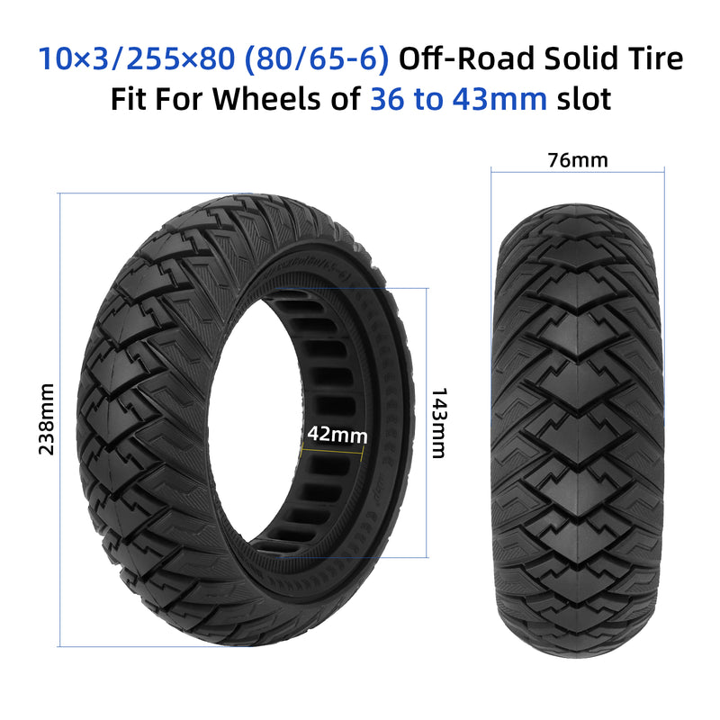 Загрузить изображение в просмотрщик галереи, ulip 10 x 3 Scooter Solid Tire 10 Inch Electric Scooter Wheels Replacement Accessories Suitable for Zero 10x Kaabo WOLF WARRIOR MANTIS Scooter 80/65-6,255 * 80 tire