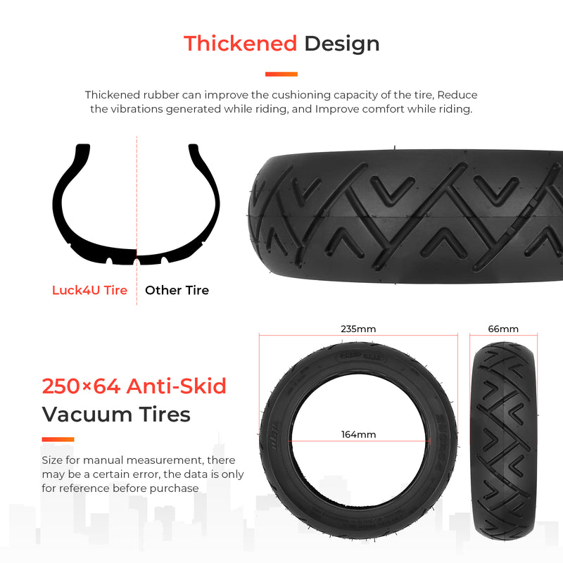 Load image into Gallery viewer, ulip (2 pack) 250x64 city road Vacuum Tire for Xiaomi 4 Ultra Electric Scooter Tubeless Thicker Tires Non-Slip Spare Wheels for Scooter