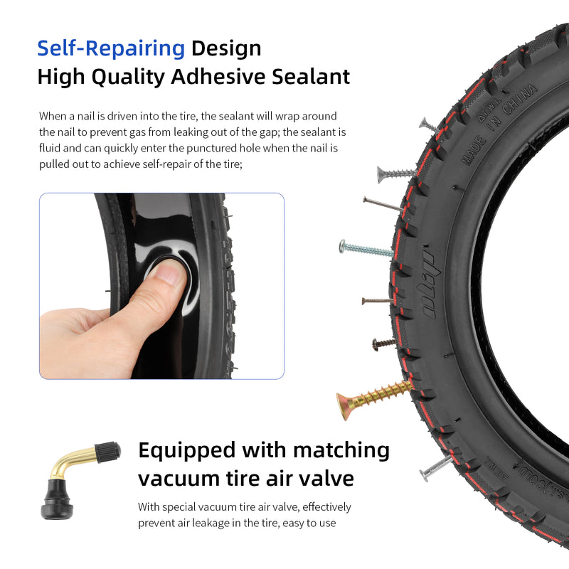 갤러리 뷰어에 이미지 로드, ulip (2 Pack) 10 x 3 Off Road Tire with Built-in Live Glue Repairable for Nanrobot Joyor Varla Eagle Apollo Ghost zero 10x kaabo WOLF WARRIOR MANTIS scooter 80/65-6,255x80 tire
