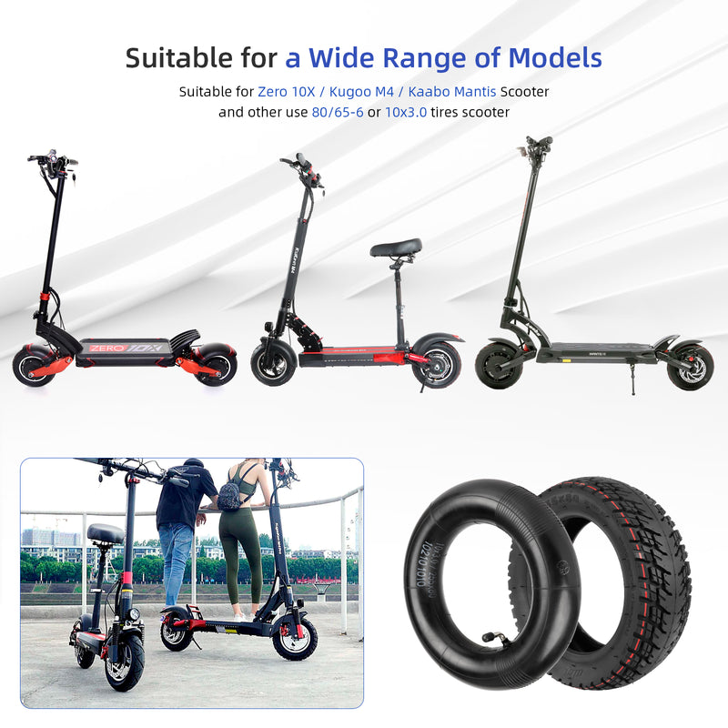 Load image into Gallery viewer, ulip (2 Pack) 255x80 Off Road Tire with Inner Tube Pneumatic Tyre for Zero 10X Kugoo M4 Kaabo Mantis scooter