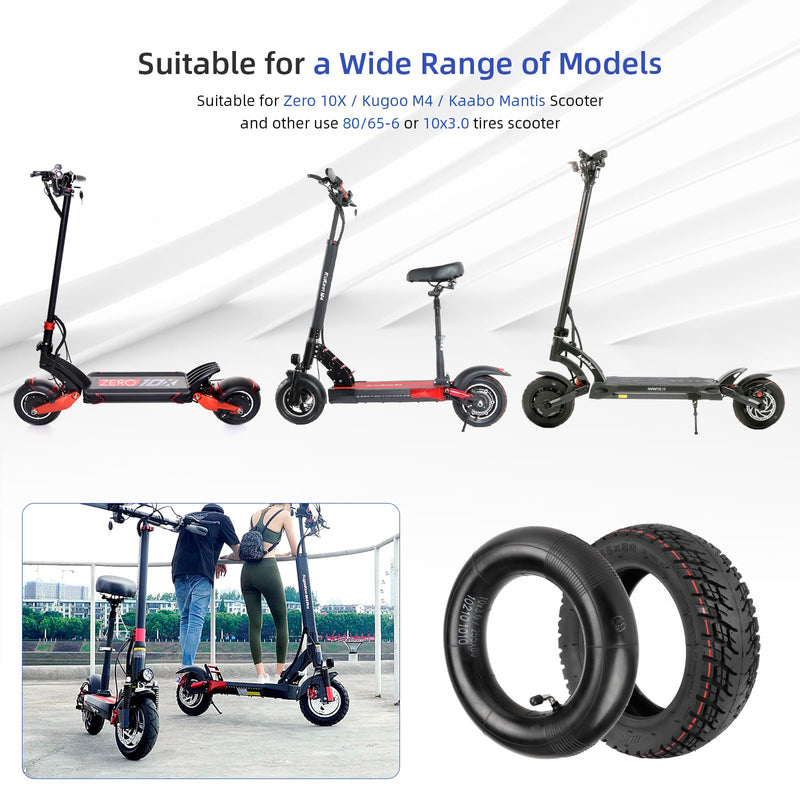 Загрузить изображение в просмотрщик галереи, Ulip 2-pack 255x80 off-road scooter tires with inner tubes for Zero 10X, Kugoo M4, Kaabo Mantis scooters, pneumatic off-road tires