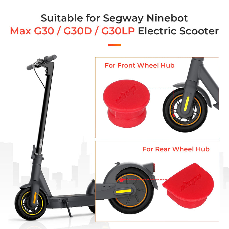 Laden Sie das Bild in Galerie -Viewer, Ulip 2-pack scooter hubcap rubber plugs for Segway Ninebot Max G30 air holes, front and rear wheel accessories.
