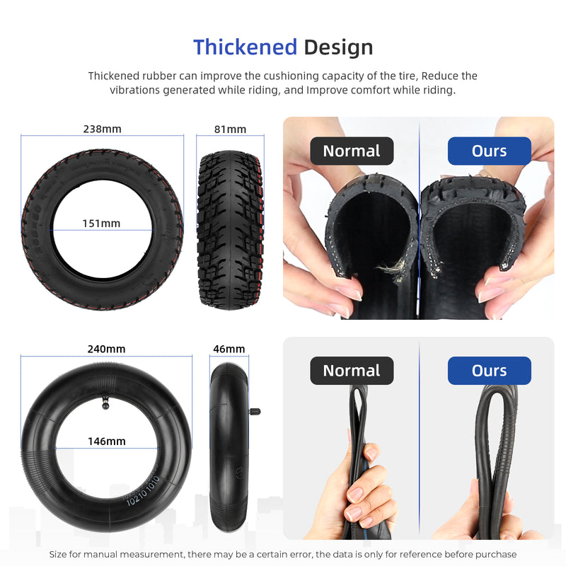 Load image into Gallery viewer, ulip (2 Pack) 255x80 Off Road Tire with Inner Tube Pneumatic Tyre for Zero 10X Kugoo M4 Kaabo Mantis scooter