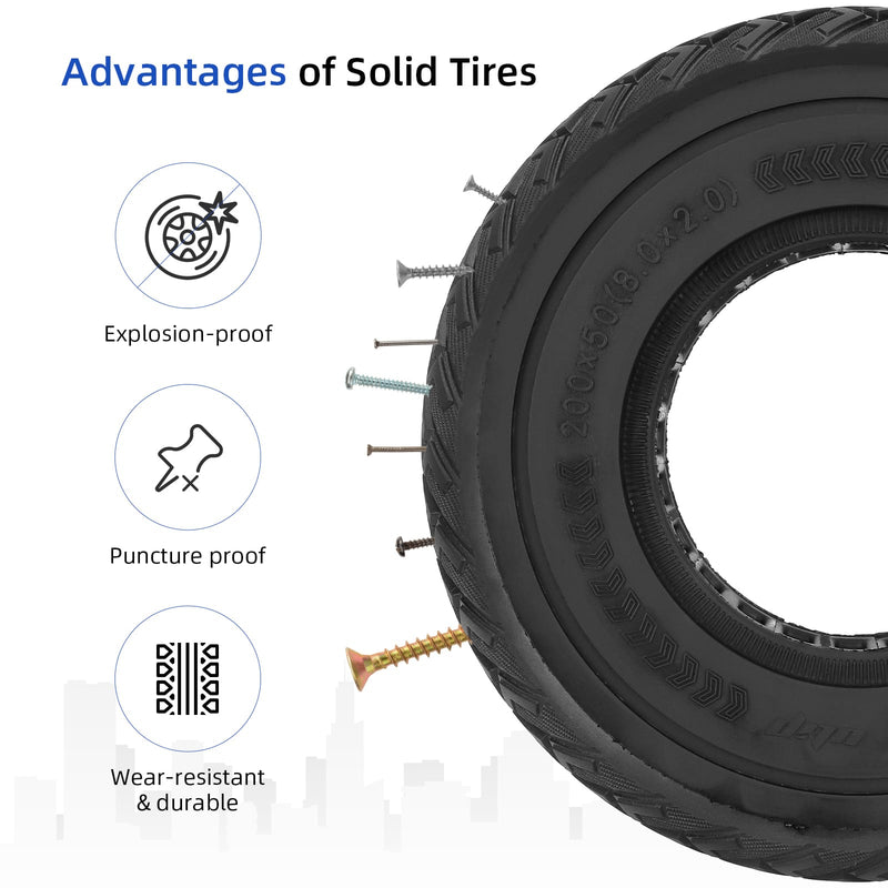 Загрузить изображение в просмотрщик галереи, Ulip 200x50 solid scooter tire for Razor E100 and E125 electric scooters, suitable for E150, E175, E200 models and dune buggies.