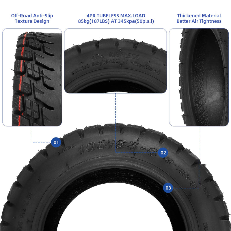 Загрузить изображение в просмотрщик галереи, Ulip off-road vacuum tire for go-karts, ATVs, and quad bikes, 11-inch tubeless tire with thickened rubber for front or rear wheels.