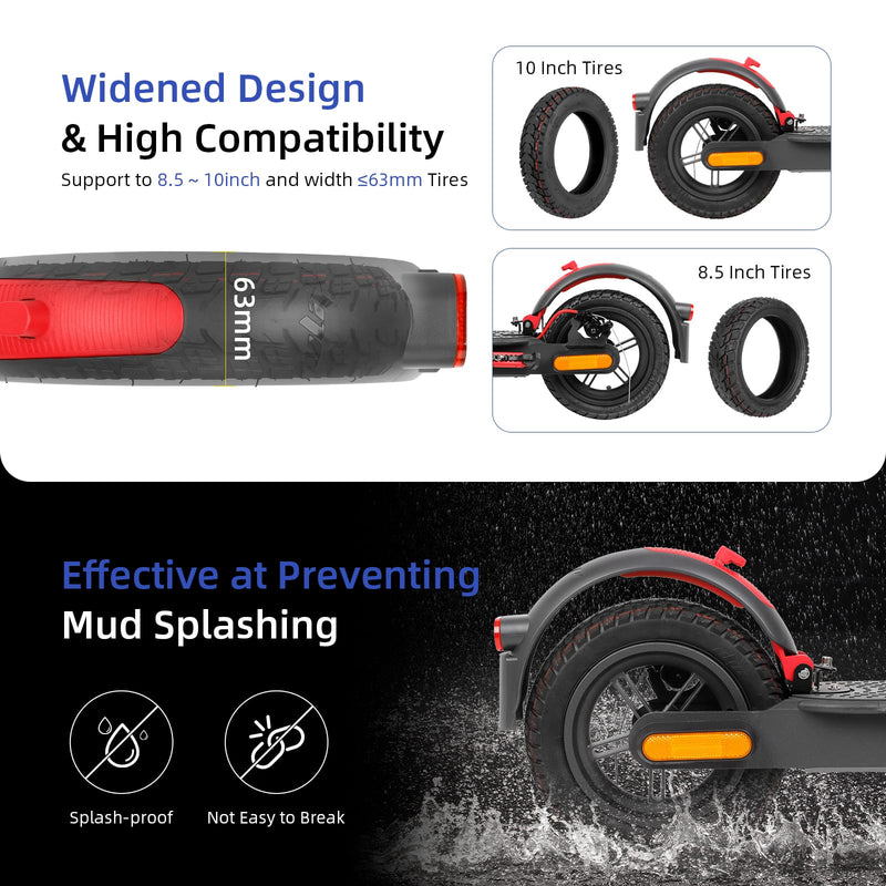 Загрузить изображение в просмотрщик галереи, Ulip Xiaomi M365 Pro scooter rear fender with tail light brake, gray-red color, includes screws, compatible with Xiaomi M365 series.