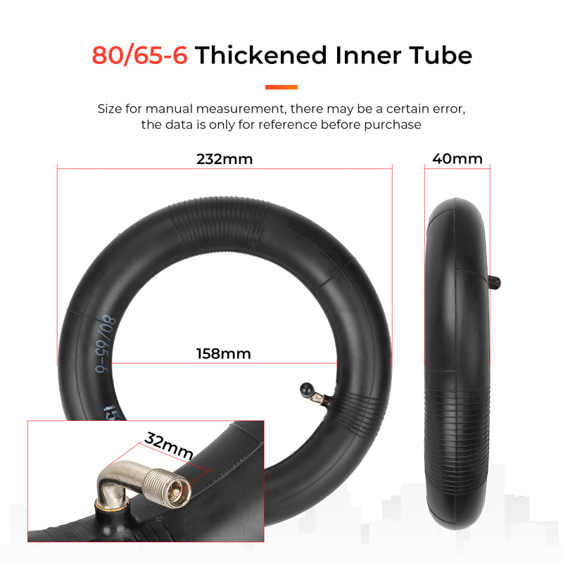 Cargue la imagen en el visor de la galería, (2 Pack) 80/65-6 10x2.5 Inner Tube Replacement with 90 Degree for Kugoo M4 pro Speedual Zero 10X 255*80 Tires Scooter Thickened