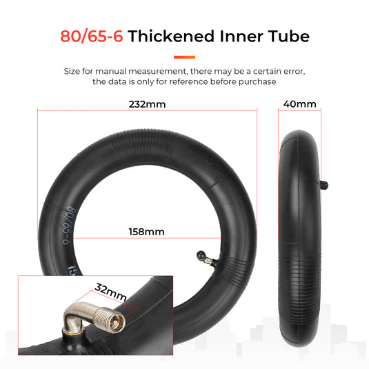 (2 Pack) 80/65-6 10x2.5 Inner Tube Replacement with 90 Degree for Kugoo M4 pro Speedual Zero 10X 255*80 Tires Scooter Thickened