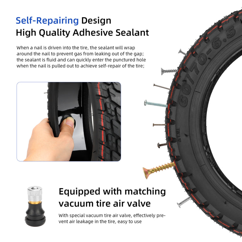 갤러리 뷰어에 이미지 로드, ulip (2 Pack) 60/70-6.5 Off Road Tire with Built-in Live Glue Repairable for Segway Ninebot Max G30 G30D G30LP G30E Scooters