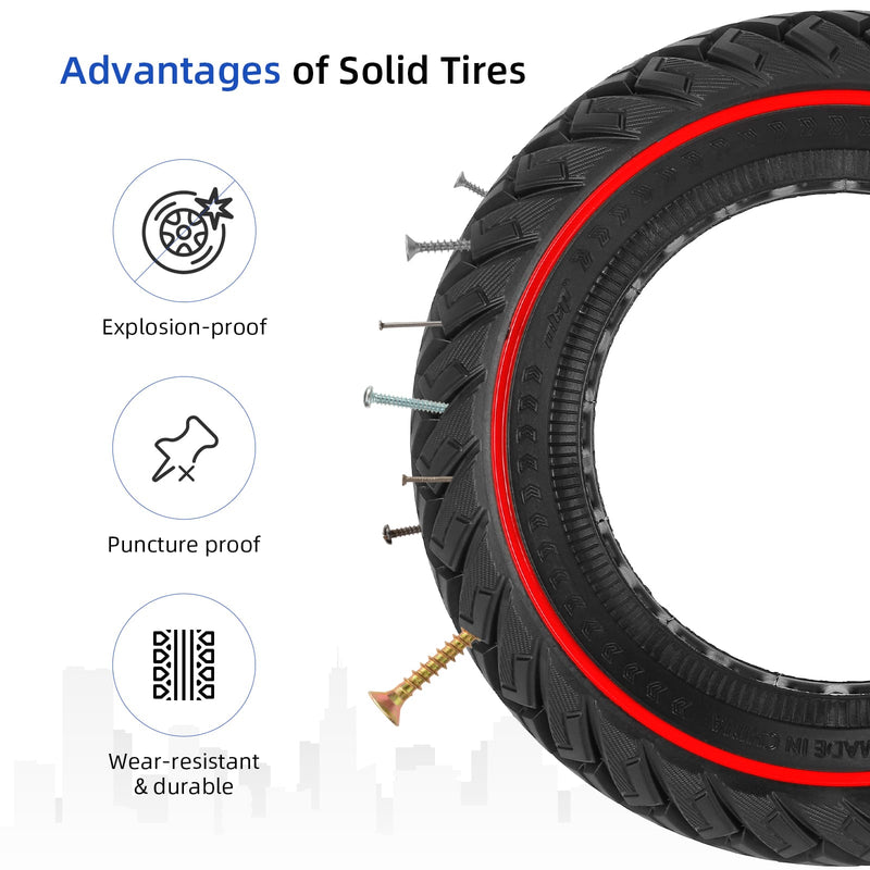 Laden Sie das Bild in Galerie -Viewer, Ulip 10-inch solid scooter tire for Zero 10x, Kaabo Wolf Warrior, Mantis electric scooters, durable 80/65-6 tire replacement accessory.