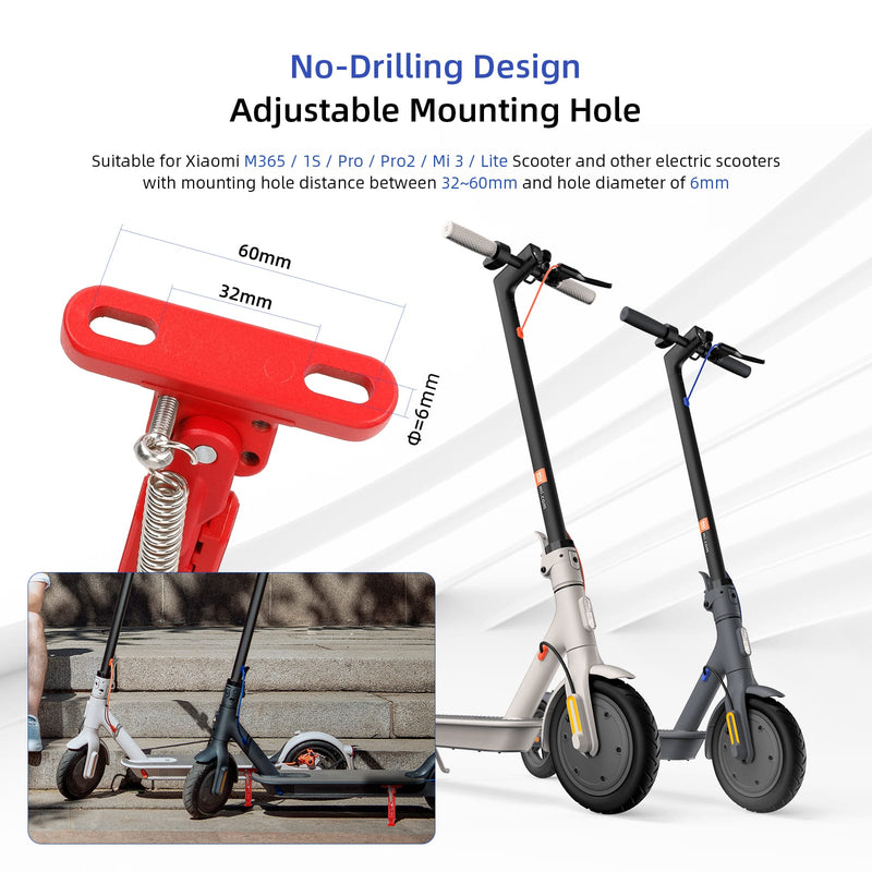 Load image into Gallery viewer, Ulip adjustable electric scooter kickstand supporting Gotrax G4, Hiboy S2 Pro, Xiaomi M365, and more scooter models.
